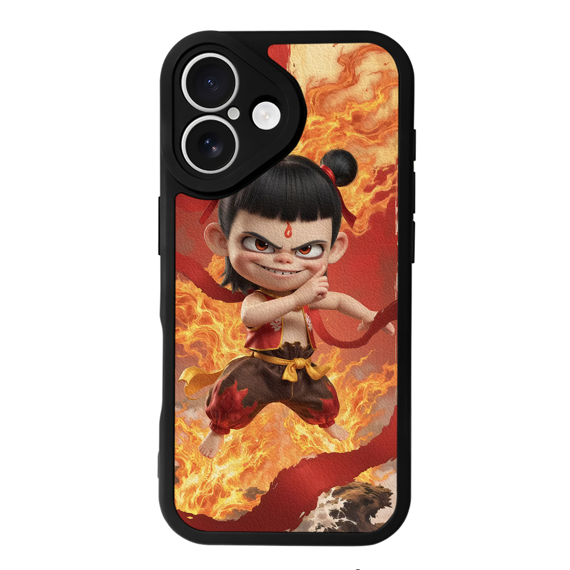 （画像用） Ne Zha 2 ナタ 魔童の大暴れ 【iPhone 16シリーズ対応】シリコンスマホケース（レザー調） 材質：シリコン